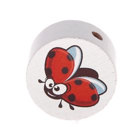Motif bead disc ladybug 'white' 44 in stock 